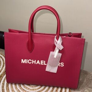Michael Kors Medium Bold Raspberry Tote Bag